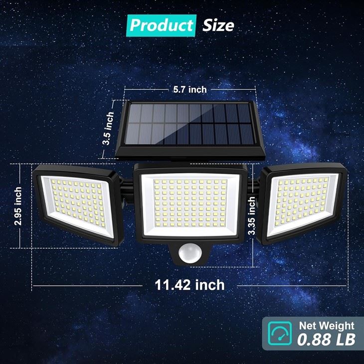 Solar Outdoor Lights 2500LM 210 LED best