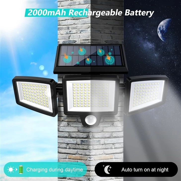 Solar Outdoor Lights 2500LM 210 LED high quality