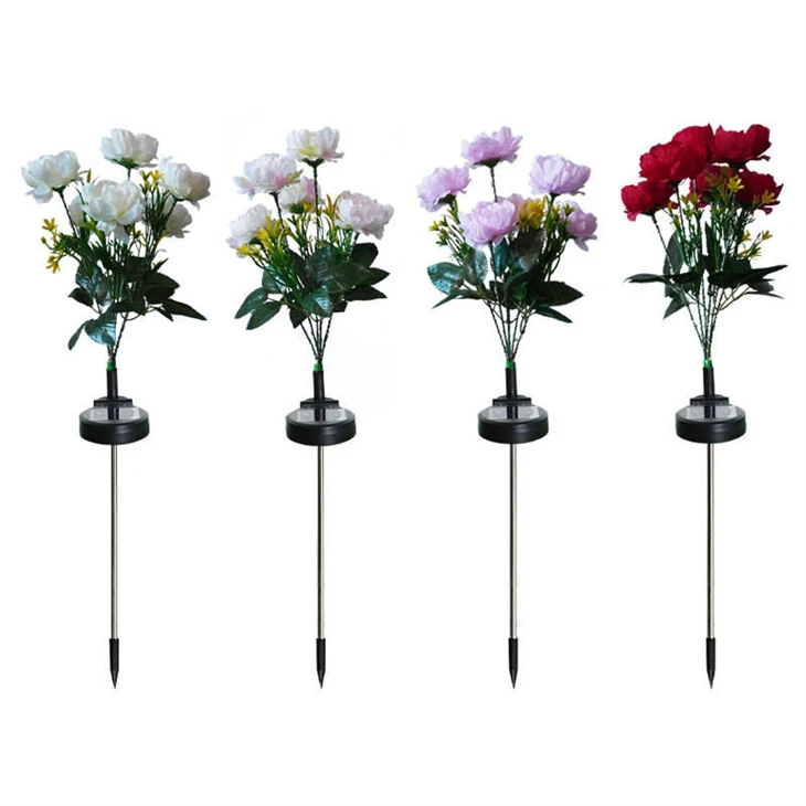 Solar Powered Led Peony Flower Artificial Flower Light price